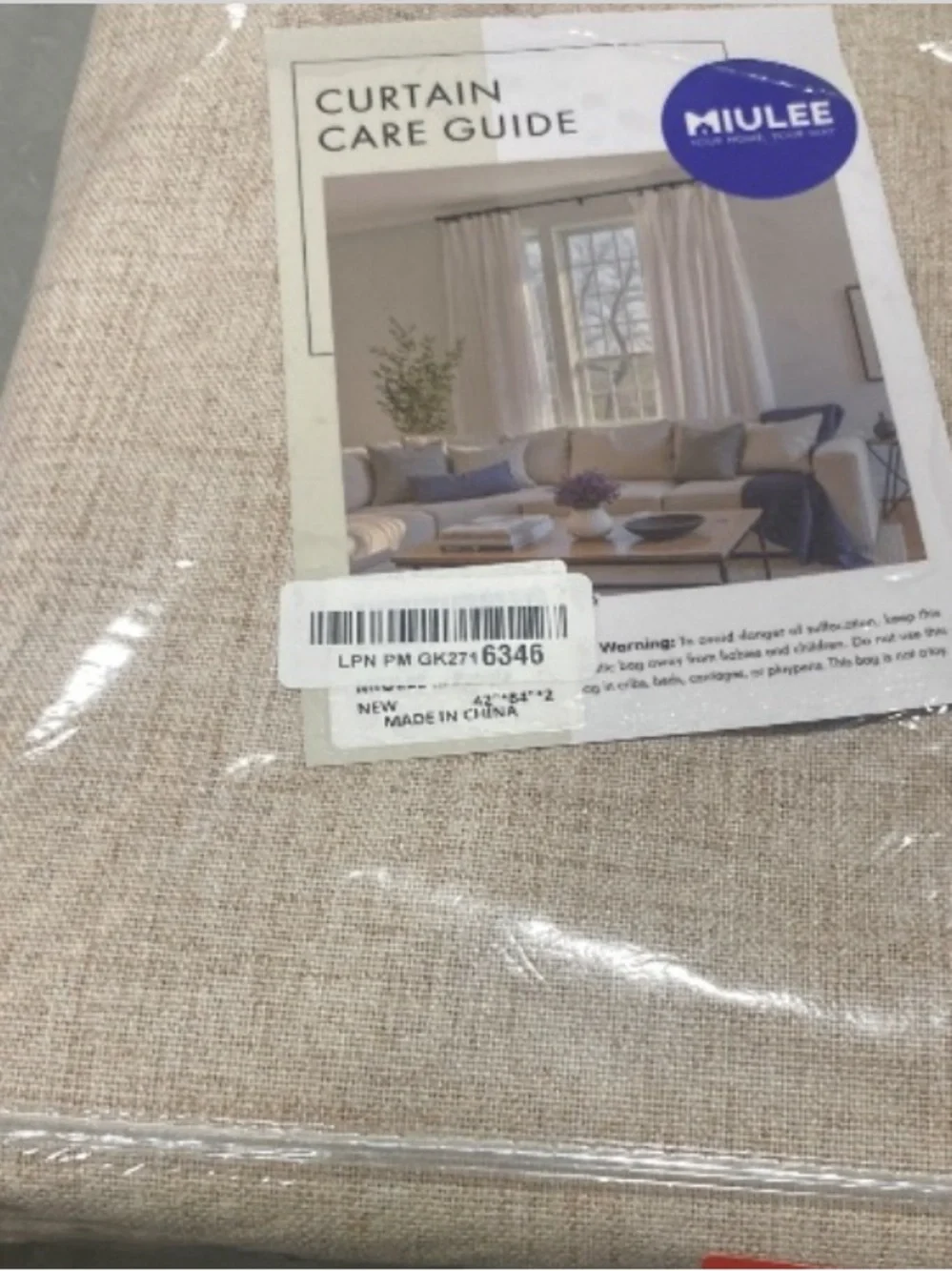 Room Darkening Thermal Insulated Curtains Back Tab Rod Pocket 42”W 84”L BEIGE